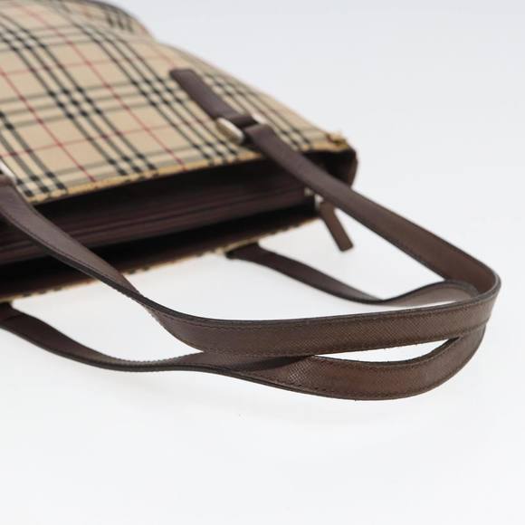 BURBERRY Nova Check Tote Bag Canvas Beige Brown Auth bs16017 - Picture 9 of 16